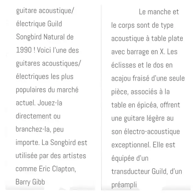 Guild Songbird NT Electro-acoustique USA 1990 in Guitars in Sherbrooke - Image 9