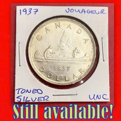 Phenominal 1937 Canada Uncirculated Silver $1 Dollar Coin!, View more