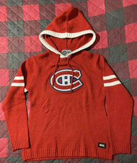 Chandail hockey Canadiens avec capuche (large pour ado)