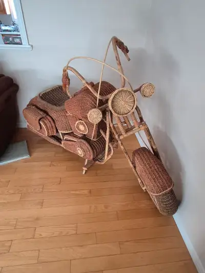 Seagrass Harley. Made of wicker type material.