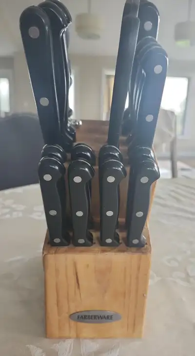 Complete Farberware 15-Pc Triple-Rivet Knife Block Set, View more