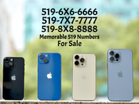 VERY MEMORABLE 519 Phone Numbers for sale (stand out)