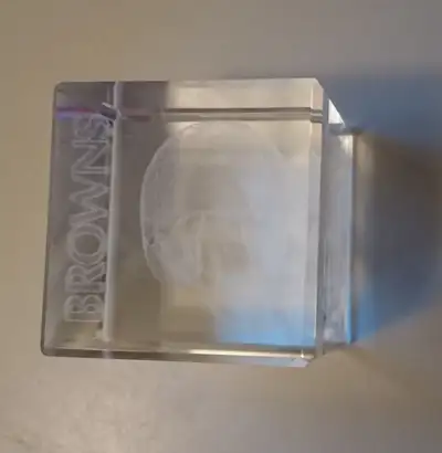 Vintage Cleveland Browns Glass Football Helmet Paperweight, View more