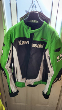 Mens armored motorcycle jacket. Joe Rocket. 2XL. Green. Kawisaki