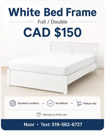 Full Size White Bed Frame, View more