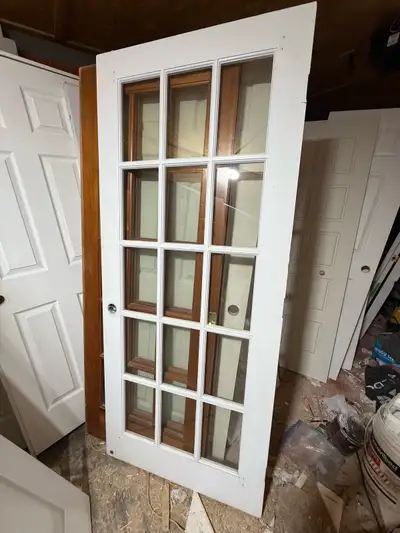 interior doors -- 2 34x80  heavy wood French door, View more