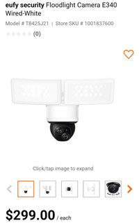 Eufy security floodlight camera E340 wired in white