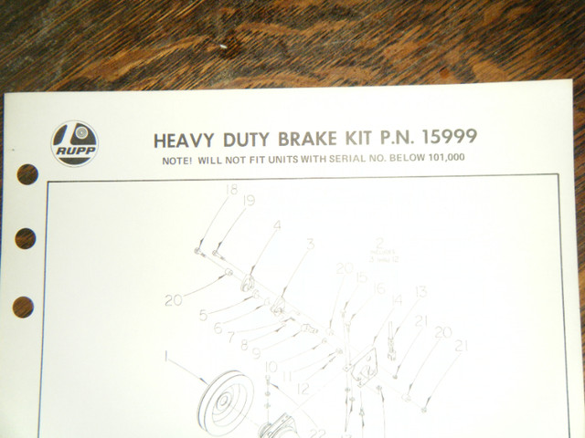 Rupp Snowmobile Heavy Duty Brake Kit Instructions 1970 in Other in Oakville / Halton Region