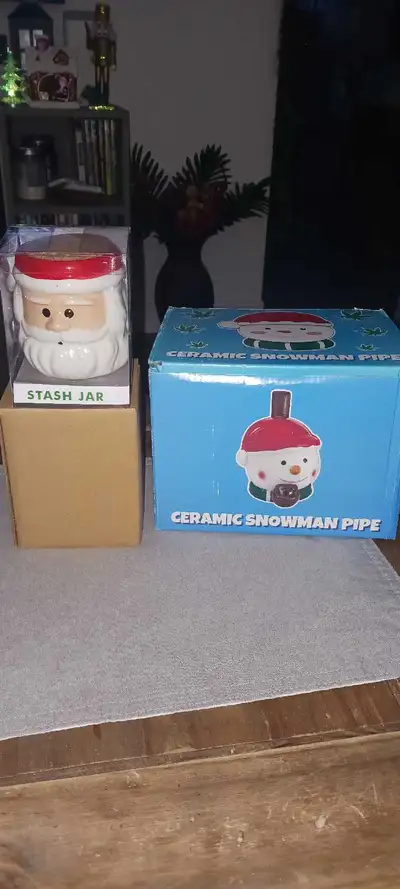 Ceramic Snowman & Stash Jar, View more