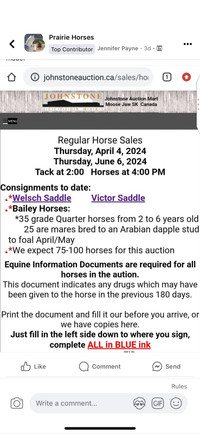 April 4th horse & tack sale 
