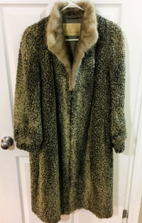 Persian Lamb full length coat with mink collar