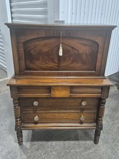 Antique Mahogany Writing or Secretary Desk, View more