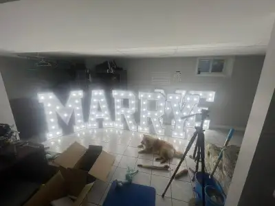 Brand new Marry Me 4ft. Steel sign