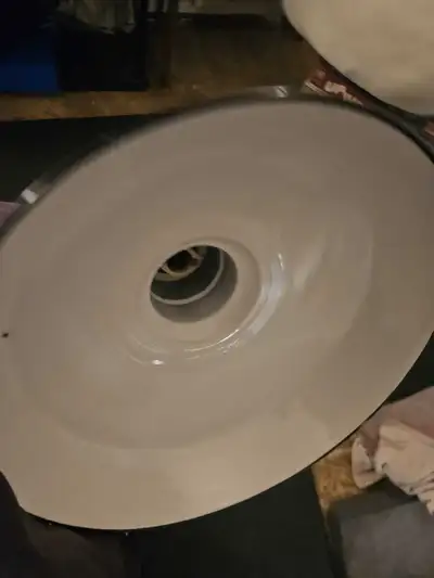 vintage Industrial porcelain enamel lamp, View more