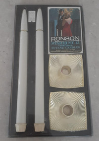 Pair Vintage MCM Ronson Stardust 12 Varaflame Butane Candles