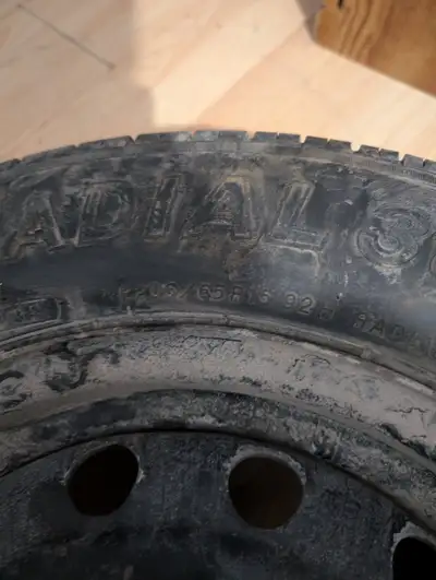 1 tire on steel rim. Available id ad is up.
