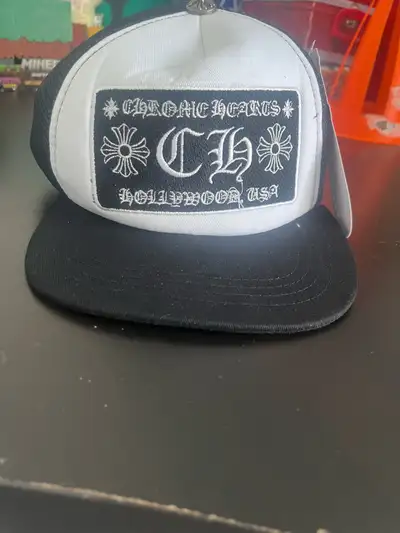 Black and white Chrome Hearts Trucker Jat, View more