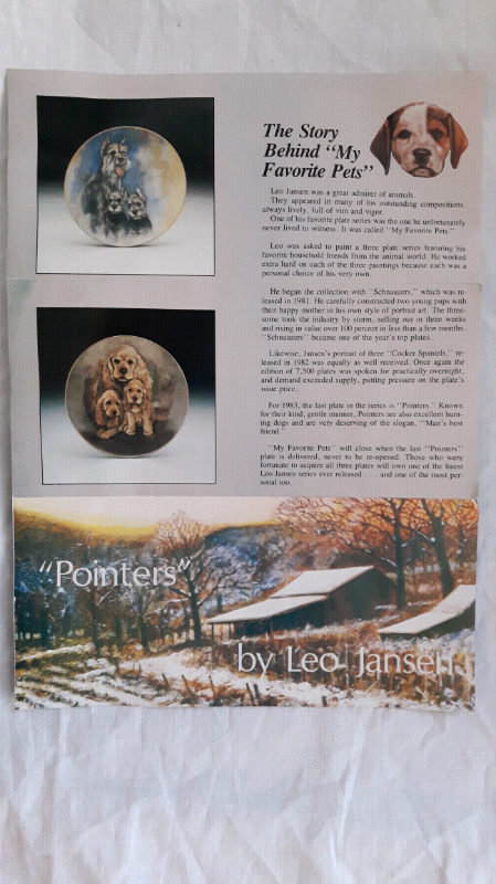 Leo Jansen My Favorite Pets Pointers Collector Plate (1983) in Arts & Collectibles in Winnipeg - Image 9