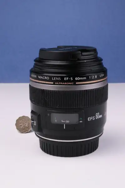 Canon EF-S 60mm f2.8 Macro USM Lens for EOS EF mount camera, APS-C crop lens, good for REBEL, 10D, 2...