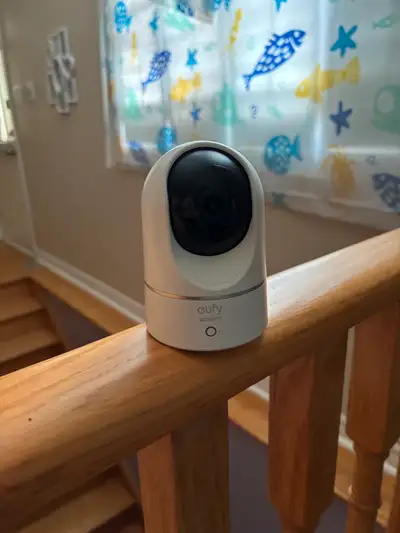 Selling a Eufy Indoor Cam 2K Pan & Tilt security camera. Features: 2K video resolution Pan & Tilt ro...
