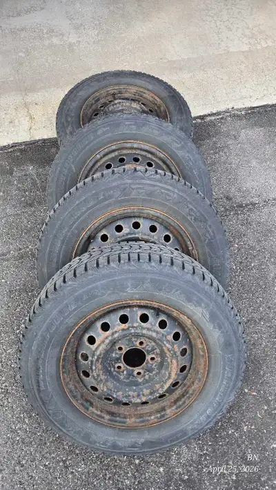 215R70/16 Steel Rims, qty 4 and $50 for all 4. The Lug/bolt pattern is 5x114.3 They come with tires...