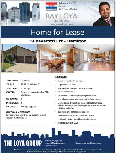 4-Bedroom House for Rent in Hamilton East