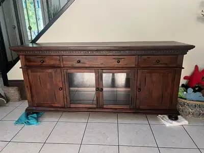 Solid Wood TV Console / Media Cabinet – Exc. Condition, View more