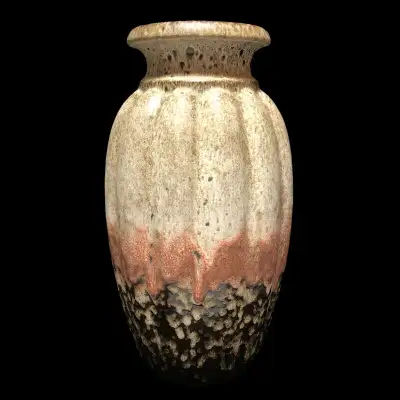 For sale is a vintage Scheurich Keramik West German floor vase dating from the 1960s 70s, the melon...