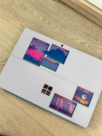 Microsoft Surface Pro 7: i5, 8GB RAM; 64-bit; 128+128 GB storage