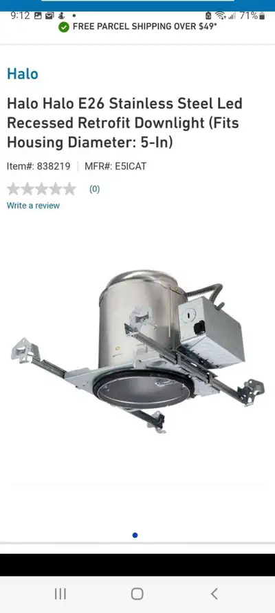 HALO 5 inch Stainless Recessed Light Housing, View more