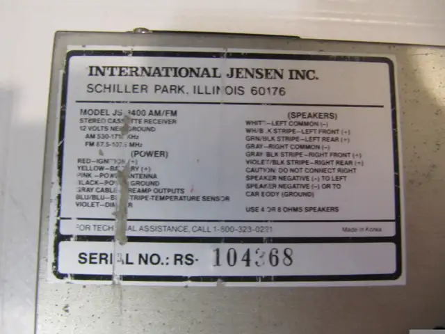 Vintage Rare Jensen JS-9400 4x4 All Terrain Car Stereo Cir 1992 in Arts & Collectibles in Mississauga / Peel Region - Image 8