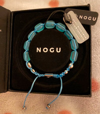 NOGU Aquamarine Mermaid Pebble Macrame Bracelet