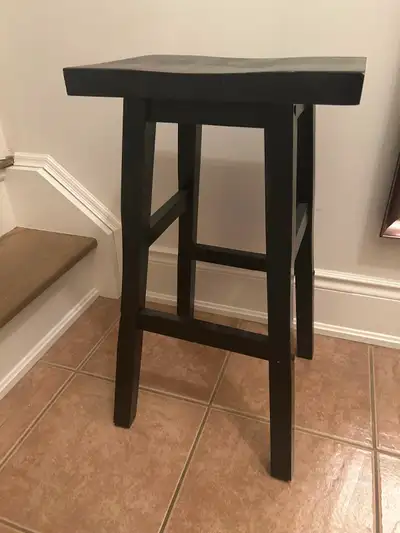 Black wood counter height stool, View more