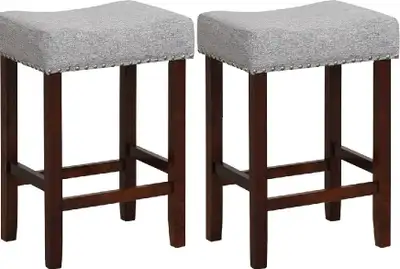 New in Box Giantex 25" Bar Stools Set of 2, Grey, View more