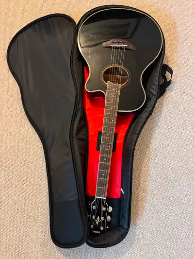 Brand new Yamaha Acoustic guitar with Boss Acoustic Amplifier, View more