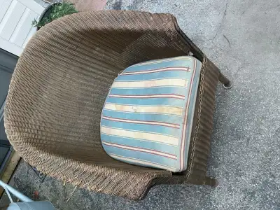 Antique wicker armchair, View more