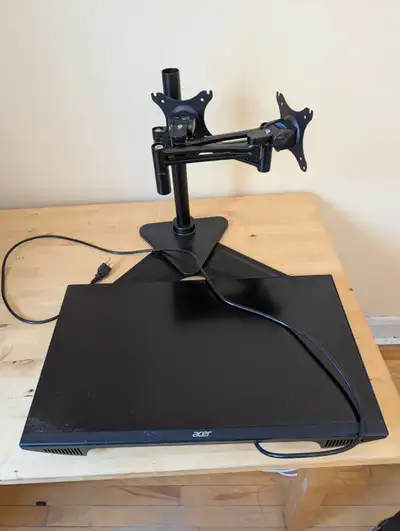 Acer Monitor with Two monitor Desk Mount - Moving sale, View more