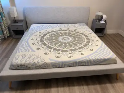 Structube Geraldine King Bed + IKEA MORGEDAL King Memory Foam, View more
