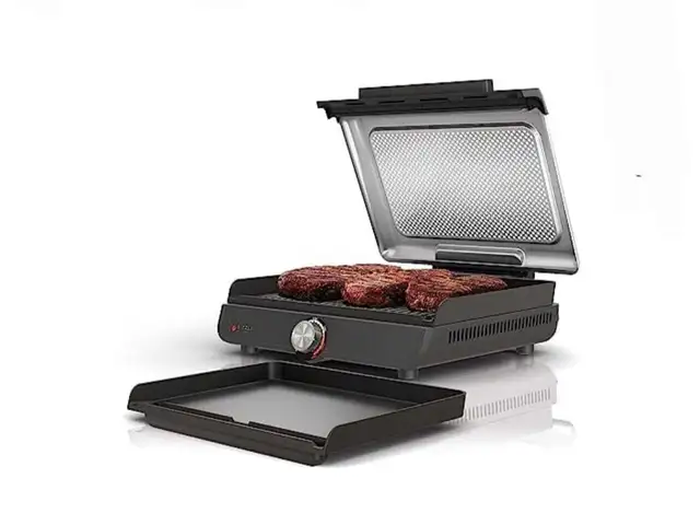 NINJASizzle Smokeless Indoor Grill & Griddle In Black Stainless 