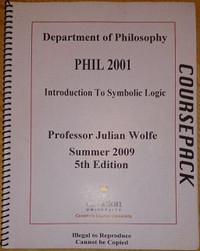 Introduction to Symbolic Logic (PHIL 2001) Course Pack​