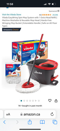 Vileda Spin Mop - mop, bucket and refill 