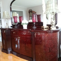 Large Mahogany  Style Sideboard with Mirror