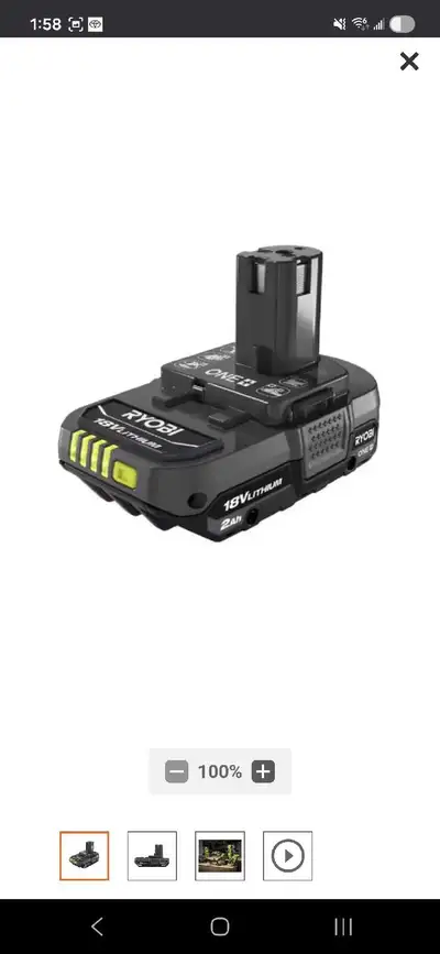 Ryobi 18V Battery 2 Ah - NEW, View more