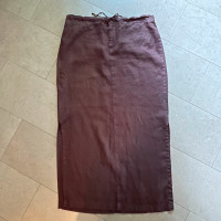Maxi Skirt - Chocolate Brown super soft 100% Linen  - Size 10