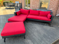 Patio sectional in red
