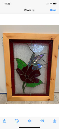 Framed hanging stained glass panels