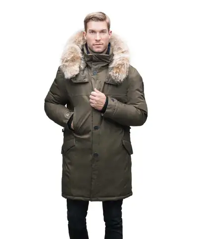 Nobis Johan Long Parka Army Green Crosshatch Small, View more