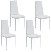 White Solid Back Chair (Set of 4)