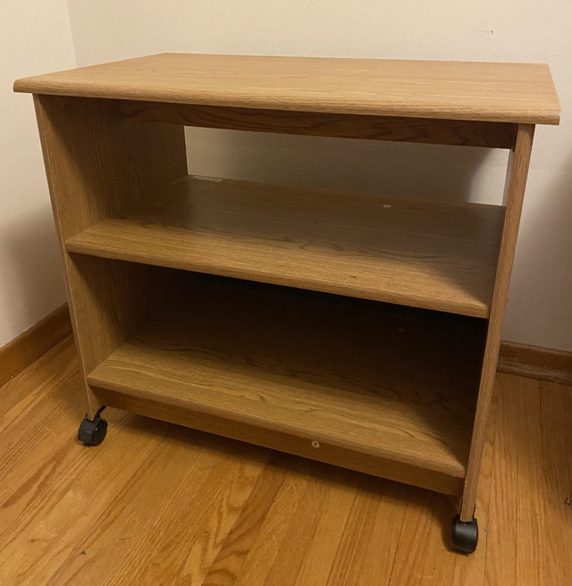 Wood 2-Shelf TV/Printer Cart with Caster Wheels in TV Tables & Entertainment Units in London