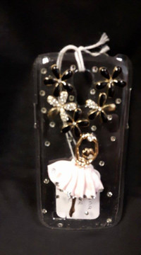 Clear Black And Gold Tone Ballerina Phone Case